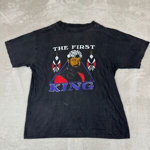 Vintage 90s The First‎ King Shirt Mens Medium Black Preowned Flaws Graphic Tee
